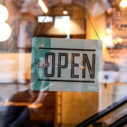 retail store open sign